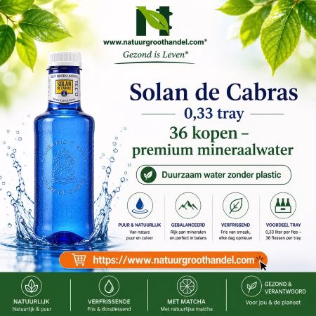 Solán de Cabras mineraalwater 0,33 liter tray met 36 flessen, verkrijgbaar bij Natuurgroothandel.