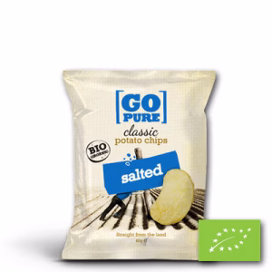 go pure classic chips salted bio 40 gram – biologische gezouten chips zonder toevoegingen