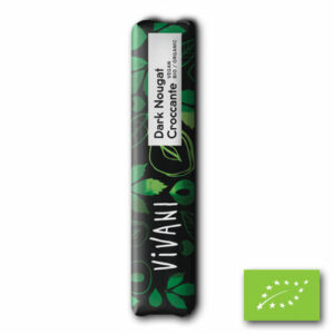 Vivani Dark Nougat Croccante chocoladereep 35 gram – biologische pure chocolade met krokante nougat