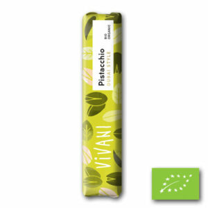 Vivani Pistache BIO Chocoladereep 35 gram – biologische melkchocolade met pistachenoten