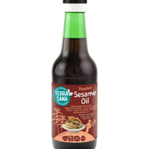 Sesamolie geroosterd 250 ml van Terrasana – biologische olie met nootachtige smaak