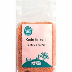 Rode linzen Terrasana 500 gram biologische peulvruchten