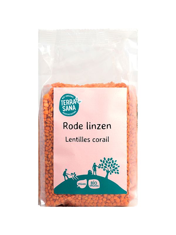 Rode linzen Terrasana 500 gram biologische peulvruchten