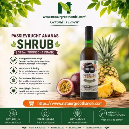 Ediks Passievrucht Ananas Shrub natuurlijke fruitazijndrank