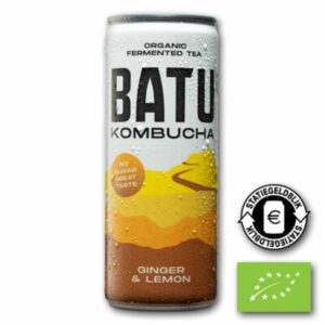 Batu Kombucha gember bio blik 250ml – biologische, licht bruisende drank met gember