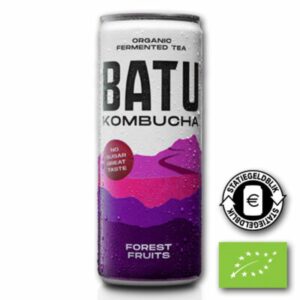 Batu Kombucha bosvruchten bio blik 250ml – biologische, licht bruisende drank