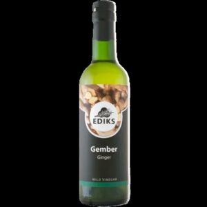 Ediks Gember wijnazijn fles 250ml – ambachtelijke azijn met gember