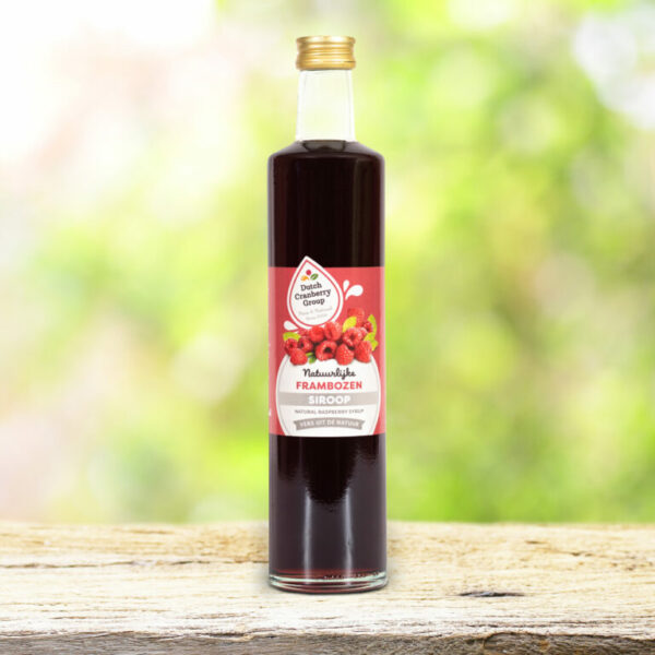 Frambozensiroop 500ml Dutch Cranberry – natuurlijke siroop met echt frambozensap zonder toevoegingen