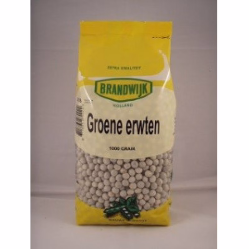 Groene erwten Brandwijk 1000 g verpakking