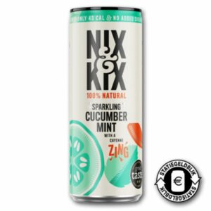 Nix & Kix komkommer en mint blik 250ml – natuurlijke, licht bruisende frisdrank