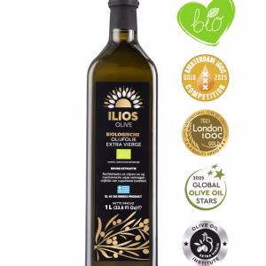Ilios olijfolie bio 1L – biologische extra vierge Griekse olijfolie