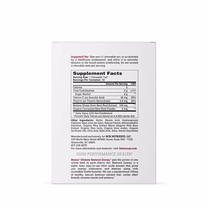 Ultimate Beetroot Energy Bionox - 30 kauwtabletten - Afbeelding 2
