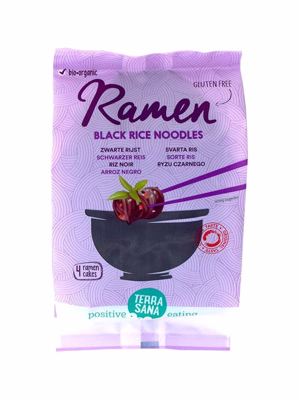 Terrasana ramen zwarte rijstnoodles bio 280g