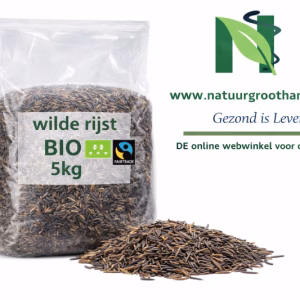 Wilde rijst BIO 5kg Brandwijk in plastic zak met Europees biologisch en Fairtrade keurmerk