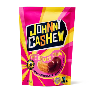 Johnny Cashew Milk Chocolate Honey Sea Salt 100 g verpakking