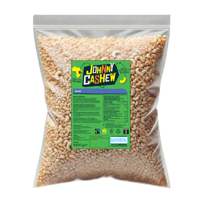 Johnny Cashew ongebrande cashewstukken bulk 1000g