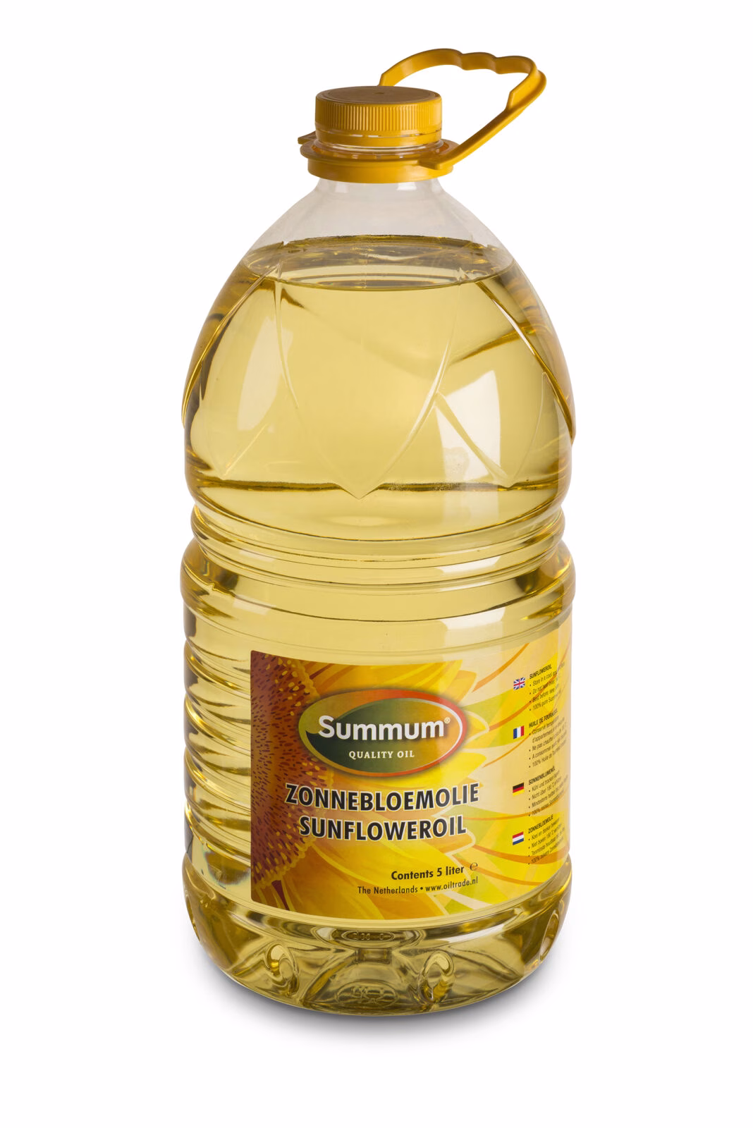 Zonnebloemolie 5 liter PET-fles voor bakken, braden, wokken en frituren