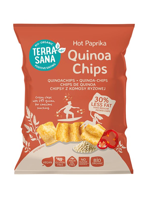 quinoa chips hot paprika BIO Terrasana 75g biologische paprika quinoa chips
