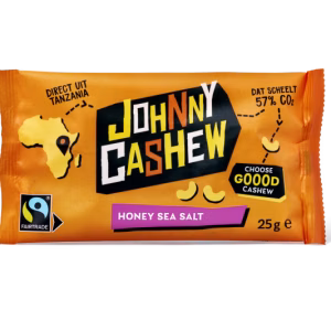 Johnny Cashew honing zeezout 25g cashewnoten snack