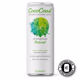 CocoCoast Natural kokoswater 320 ml, tray met 12 verpakkingen voor een verfrissend natuurlijk drinkmoment.
