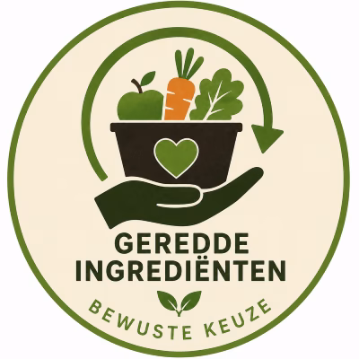 Geredde ingrediënten – Bewuste Keuze bij Natuurgroothandel, pictogram met geredde groenten en fruit.