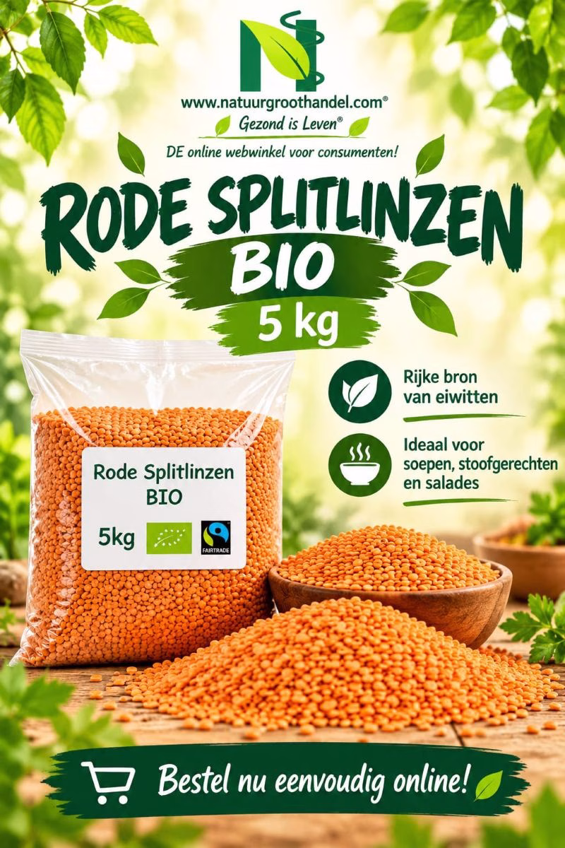 splitlinzen rood 5kg biologisich