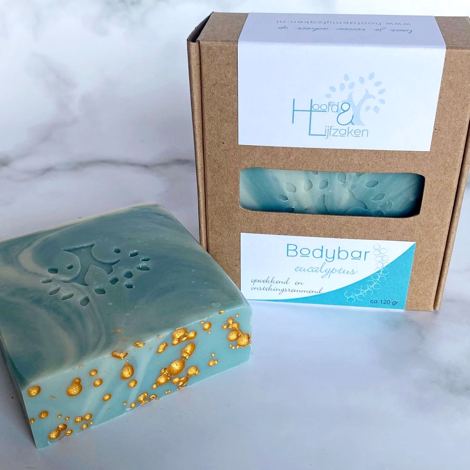 Handgemaakte Bodybar Eucalyptus 120g - Hoofdenlijfzaken - Afbeelding 3