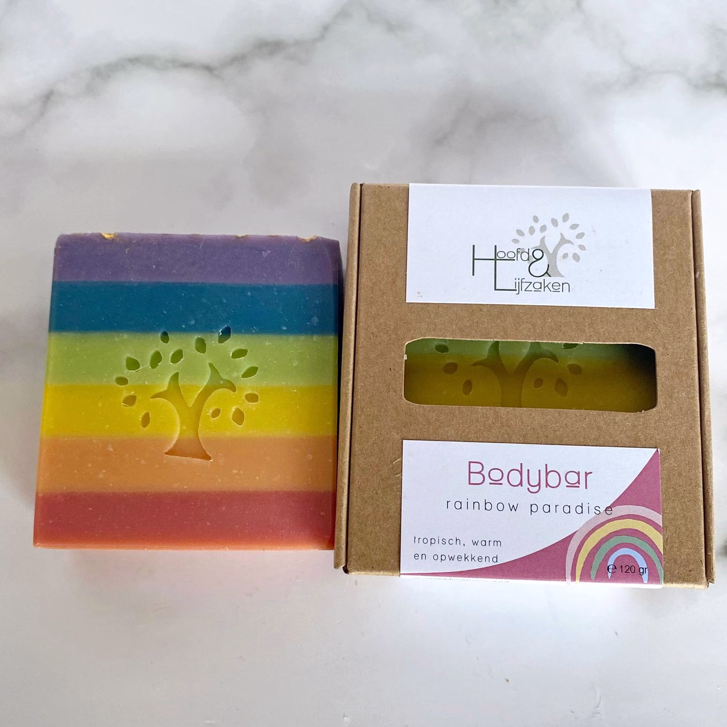 Handgemaakte bodybar Rainbow party 120g - Hoofdenlijfzaken - Afbeelding 3