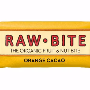 RAWBITE Orange Cacao BIO 50 g doos 12 vegan glutenvrije repen